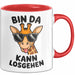 Sarkastische Giraffe Tasse Geschenk Lustige Geschenkidee Spruch Bin Da Kann Losgehen Rot Trendation