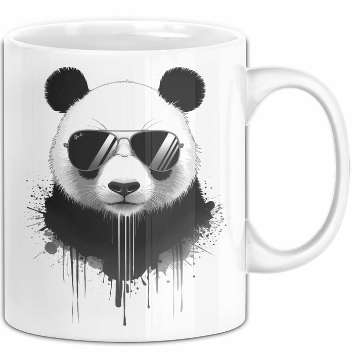 Panda Tier Sonnenbrille Tasse Geschenk Lustige Geschenkidee Spruch Weiß Trendation