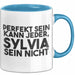 Sylvia Tasse Perfekt Sein Kann Jeder, Sylvia Sein Nicht Geschenk Blau Trendation