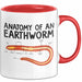 Regenwurm Tasse Geschenk Lustige Geschenkidee Spruch Anatomie Eines Regenwurms Rot Trendation