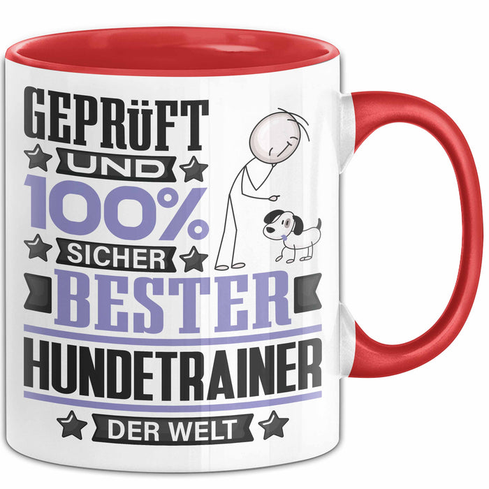 Hundetrainer Geschenk Lustiger Spruch für Hundetrainer Geschenkidee Bester Hundetrainer Der Welt Rot Trendation