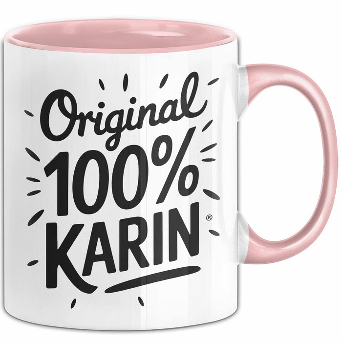 Karin Tasse Geschenk Original 100% Karin Geschenkidee Geburtstag Rosa Trendation
