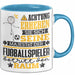 Fußballspieler Geschenk Tasse Lustiger Spruch Erheben Sie Sich Der Fußballspieler Betritt den Raum Blau Trendation