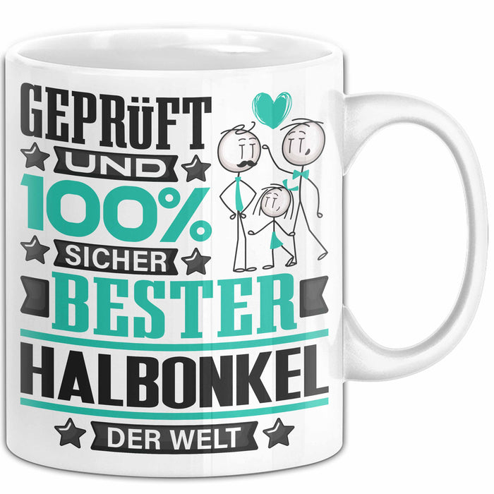 Halbonkel Geschenk Lustiger Spruch für Halbonkel Geschenkidee Bester Halbonkel Der Welt Weiß Trendation