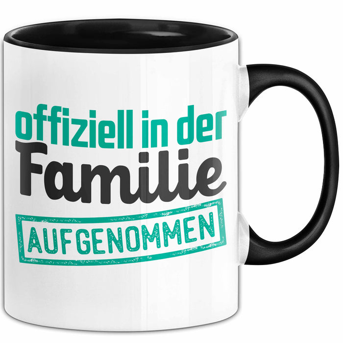 Schwager Tasse Geschenk Schwägerin Offiziell In Der Familie Aufgenommen Lustig Becher Schwarz Trendation