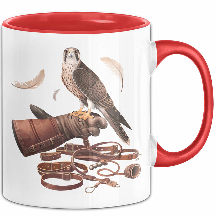 Falke Adlerei Enthusiast Tasse Geschenk Lustige Geschenkidee Spruch Für Greifvogel Fans Rot Trendation