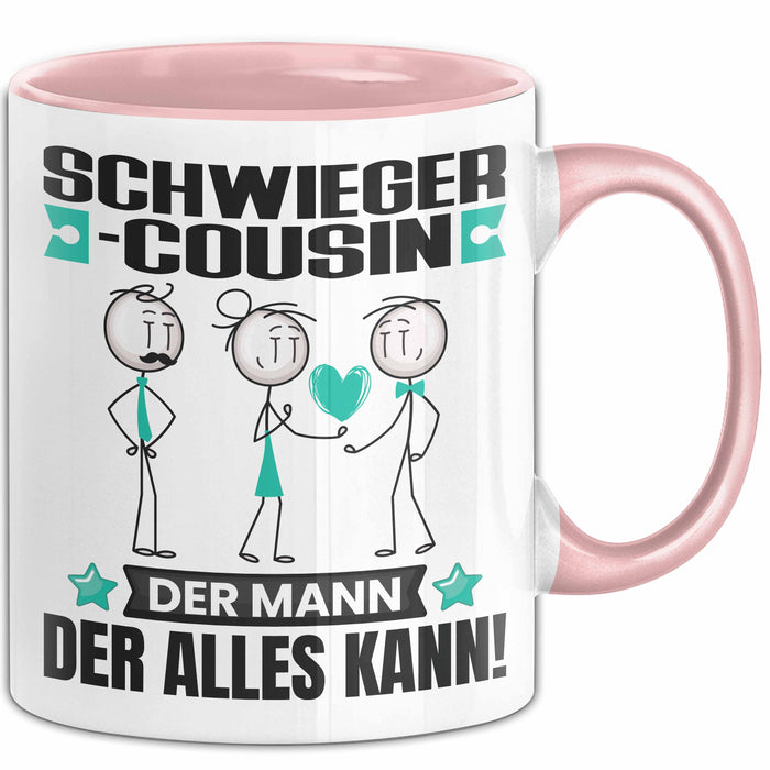 Schwiegercousin Tasse Geschenk für Schwiegercousin Der Mann Der Alles Kann Geschenkidee zum Geburtstag Rosa Trendation