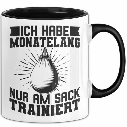 Boxer Tasse Geschen Ich Habe Monatelang Nur Am Sack Trainiert Box-Lehrer Boxer Kampfsport Becher Trendation