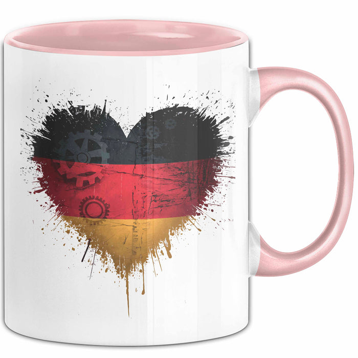 Deutschland Deutschlandflagge Herz Tasse Geschenk Lustige Geschenkidee Spruch Rosa Trendation