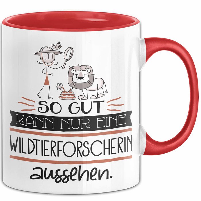 Wildtierforscherin Geschenk Tasse So Gut Kann Nur Eine Wildtierforscherin Aussehen Geschenkidee Geburtstag Weihnachten Lustig Rot Trendation