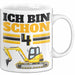 4. Geburtstag Geschenk Tasse Becher Jungs Bagger Ich Bin Schon 4 Weiß Trendation