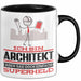 Architekt Geschenk Tasse Ich Bin Architekt Aber Sag Doch Einfach Superheld Lustige Geschenkdiee für Architekt Kaffee-Becher Schwarz Trendation
