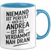Andrea Tasse Geschenk Niemand Ist Perfekt Andrea Verdammt Nah Dran Geschenkidee Blau Trendation