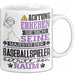 Baseballspieler Geschenk Tasse Lustiger Spruch Erheben Sie Sich Der Baseballspieler Betritt den Raum Weiß Trendation