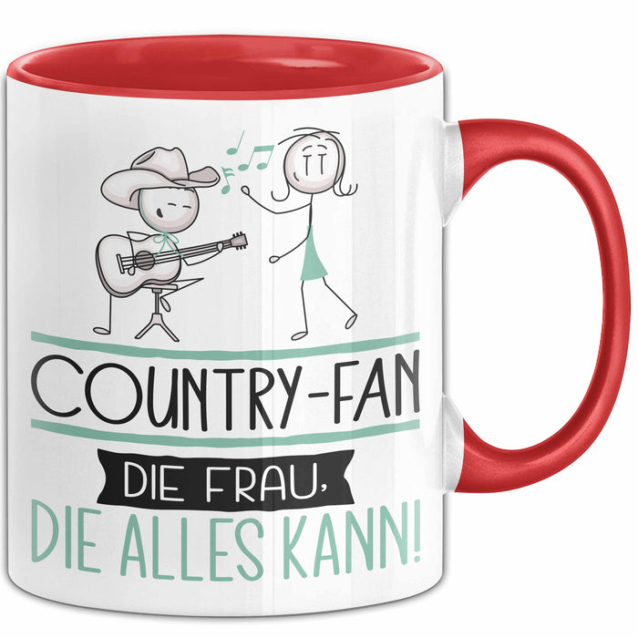 Country-Fan Geschenk Tasse Becher Die Frau Die Allen Kann Geschenkidee für eine Country-Fan Lustig Rot Trendation