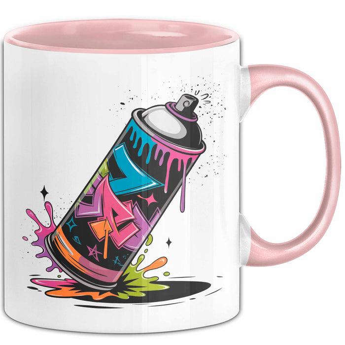 Graffiti Künstler Tasse Geschenkidee für Streetart Fan Rosa Trendation