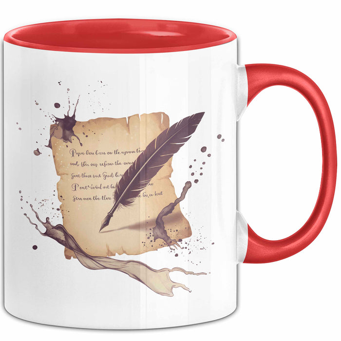 Dichter Tasse Geschenk Lustige Geschenkidee Spruch Für Wort Künstler Rot Trendation