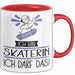 Geschenk für Skaterin Tasse Lustige Geschenkidee Geburtstag Ich Bin Skaterin Ich Darf Das Rot Trendation