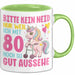 80. Geburtstag Tasse Frauen Geschenk Bitte Nur Kein Neid Nur Weil Ich mit 80 Noch So Gut Aussehe Mama Oma Grün Trendation