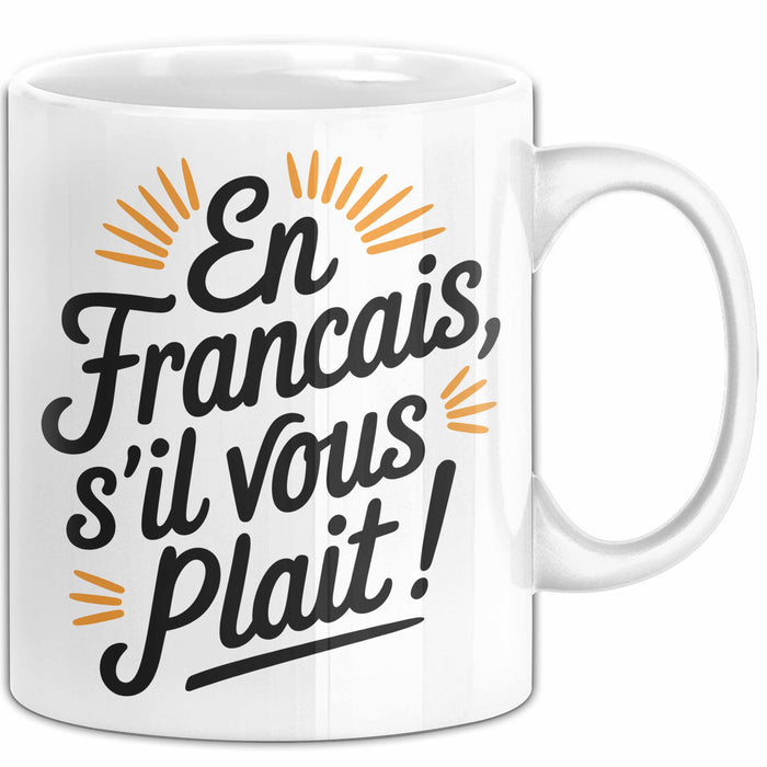 Französischlehrer Unterricht Tasse Geschenk Lustige Geschenkidee Spruch En Français S’Il Vous Plaît Weiß Trendation