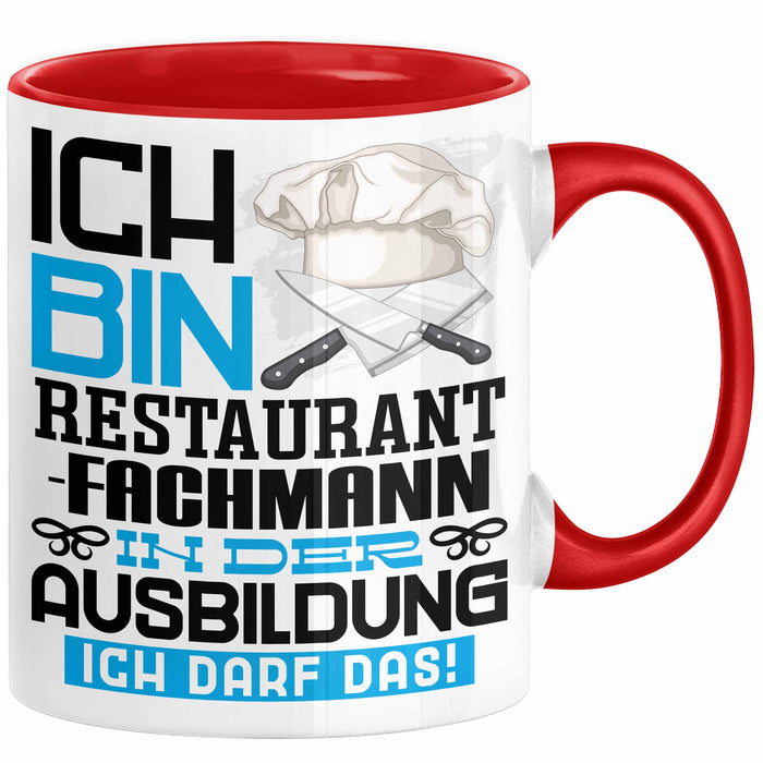 Restaurantfachmann Ausbildung Tasse Geschenk Ich Bin Restaurantfachmann In Der Ausbildung Ich Darf Das Geschenkidee Spruch Rot Trendation