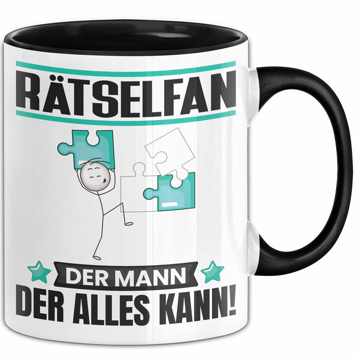 Rätselfan Tasse Geschenk für Rätselfan Der Mann Der Alles Kann Geschenkidee zum Geburtstag Schwarz Trendation