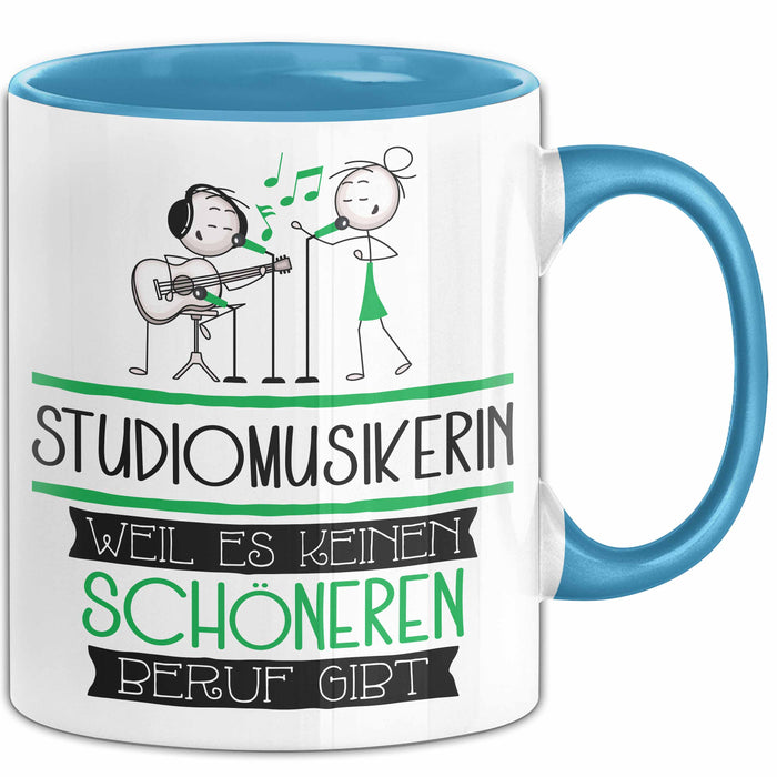 Studiomusikerin Weil Es Keinen Schöneren Beruf Gibt Tasse Geschenk für Eine Studiomusikerin Lustig Blau Trendation