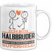 Halbbruder Geschenk Tasse Ich Bin Halbbruder Aber Sag Doch Einfach Superheld Lustige Geschenkdiee für Halbbruder Kaffee-Becher Weiß Trendation