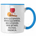 Trendation - Ein Glühwein Tasse Lustig Spruch Glühweinbecher mit Henkel Doppelwandig Glühweintassen Gläser Weihnachtsmarkt Becher Tassen Geschenk - Ein Glühwein Swei Blau Trendation