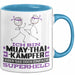 Muay-Thai-Kämpfer Geschenk Tasse Ich Bin Muay-Thai-Kämpfer Aber Sag Doch Einfach Superheld Lustige Geschenkdiee für Muay-Thai-Kämpfer Kaffee-Becher Blau Trendation