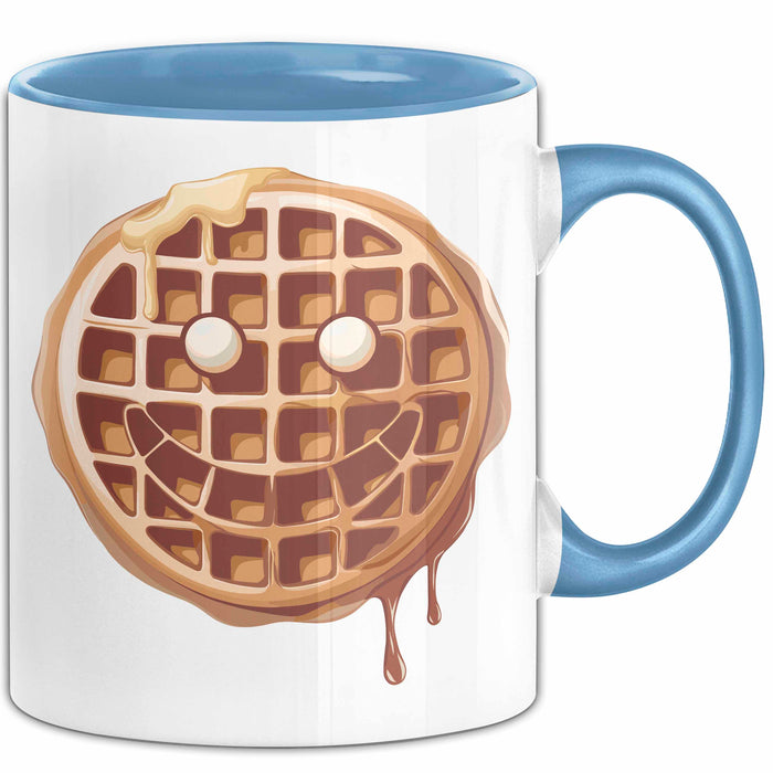 Waffel Liebhaber Tasse Geschenkidee für Sirup Fan Frühstück Blau Trendation