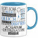 Aquarium-Enthusiastin Geschenk Becher Tasse Gott Schuf Alle Menschen Gleich Nur Die Besten Durfeten Aquarium-Enthusiastin Werden Geschenkidee Lustig Blau Trendation