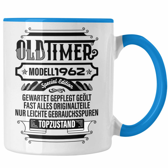 TRENDATION 60. Geburtstag Tasse Frau Mann Geschenk 60er Geschenkidee 60 Mutter Vater Blau Trendation