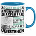 Survival-Experte Geschenk Kaffee-Tasse Geschenkidee für Survival-Experte Ich Bin Survival-Experte Ich Kann Es Dir Erklären Jedoch Nicht Für Dich Verstehen Spruch Lustig Blau Trendation