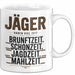 Hirschjäger Jagd Tasse Geschenk Jäger haben Zeit Spruch Weiß Trendation