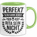Rita Tasse Geschenk Perfekt Sein Kann Jeder Geschenkidee Geburtstag Grün Trendation