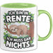 Rentner Pensionär Sarkasmus Faultier Tasse Geschenk Lustige Geschenkidee Spruch Ich Bin In Rente Ich Muss Gar Nichts Grün Trendation