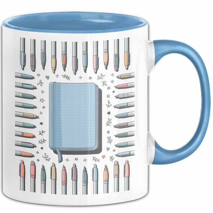 Journal Schreiber Tasse Geschenk Lustige Geschenkidee Spruch Für Achtsame Autoren Blau Trendation