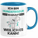 Hundefriseur Geschenk Tasse Lustiger Spruch Ich Bin Hundefriseur Warum Weil Ich Es Kann Geschenkidee Bester Hundefriseur Geburtstag Kaffee-Becher Blau Trendation