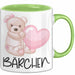 Tasse Teddybär mit Herz lustiges Geschenk für Kinder oder Valentinstag Grün Trendation