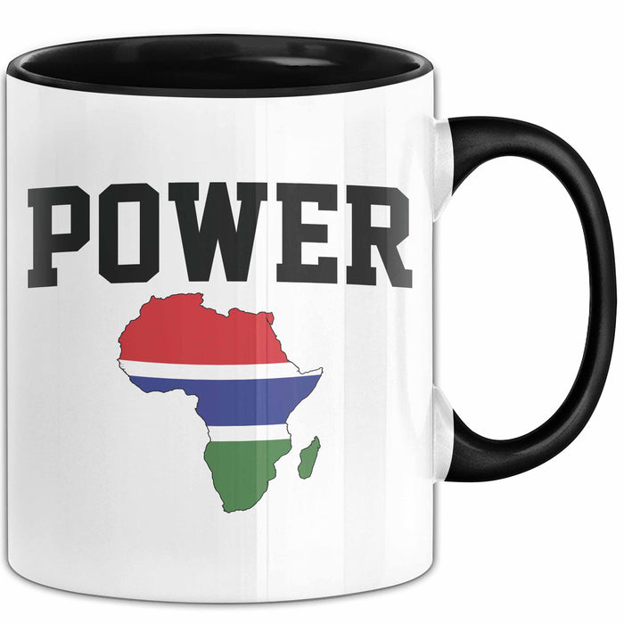 Afrika Tasse Geschenk Schwarz Afrikanischen Power Gambia Map Becher Trendation