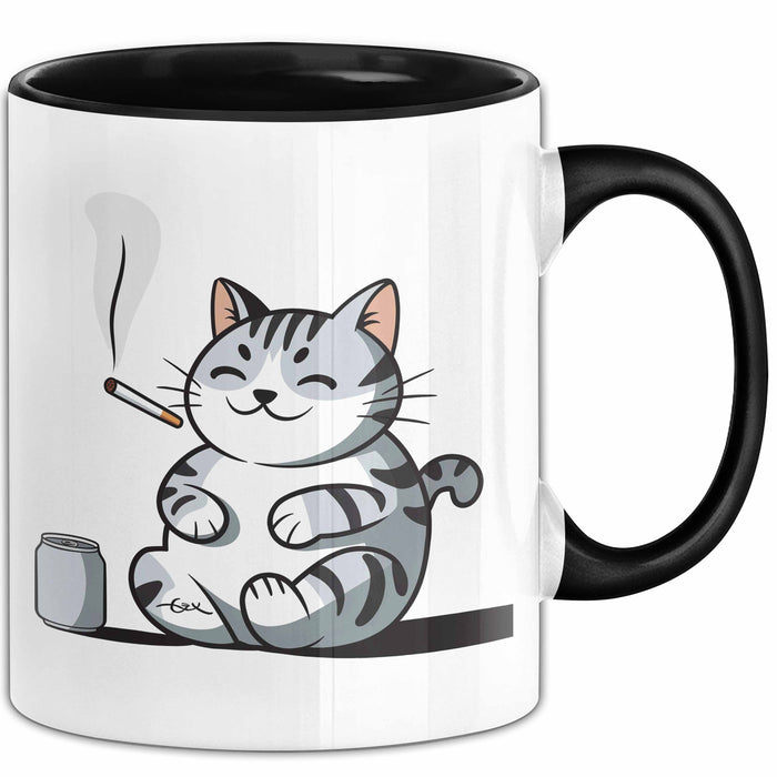 Sarkastische Rauchende Katze Sarkasmus Tasse Geschenk Lustige Geschenkidee Spruch Trendation