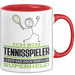 Tennisspieler Geschenk Tasse Ich Bin Tennisspieler Aber Sag Doch Einfach Superheld Lustige Geschenkdiee für Tennisspieler Kaffee-Becher Rot Trendation