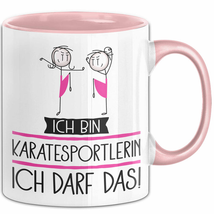 Geschenk für Karatesportlerin Tasse Lustige Geschenkidee Geburtstag Ich Bin Karatesportlerin Ich Darf Das Rosa Trendation