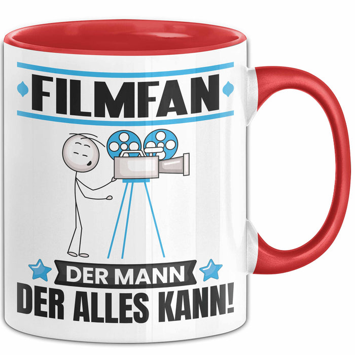 Filmfan Tasse Geschenk für Filmfan Der Mann Der Alles Kann Geschenkidee zum Geburtstag Rot Trendation