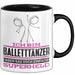 Balletttänzer Geschenk Tasse Ich Bin Balletttänzer Aber Sag Doch Einfach Superheld Lustige Geschenkdiee für Balletttänzer Kaffee-Becher Schwarz Trendation