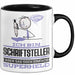 Schriftsteller Geschenk Tasse Ich Bin Schriftsteller Aber Sag Doch Einfach Superheld Lustige Geschenkdiee für Schriftsteller Kaffee-Becher Schwarz Trendation