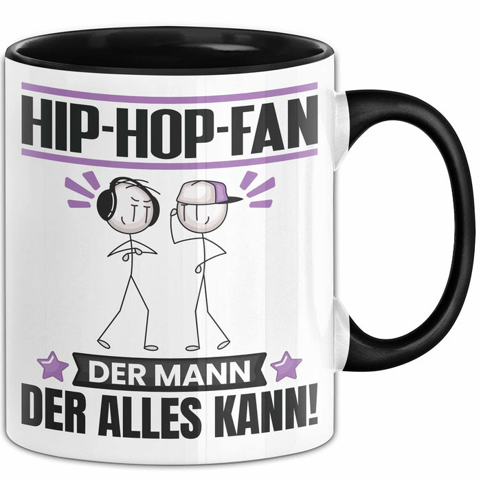 Hip-Hop-Fan Tasse Geschenk für Hip-Hop-Fan Der Mann Der Alles Kann Geschenkidee zum Geburtstag Schwarz Trendation