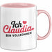 Claudia Tasse Geschenk Ich Bin Vollkommen Claudia Geschenkidee Geburtstag Rosa Trendation