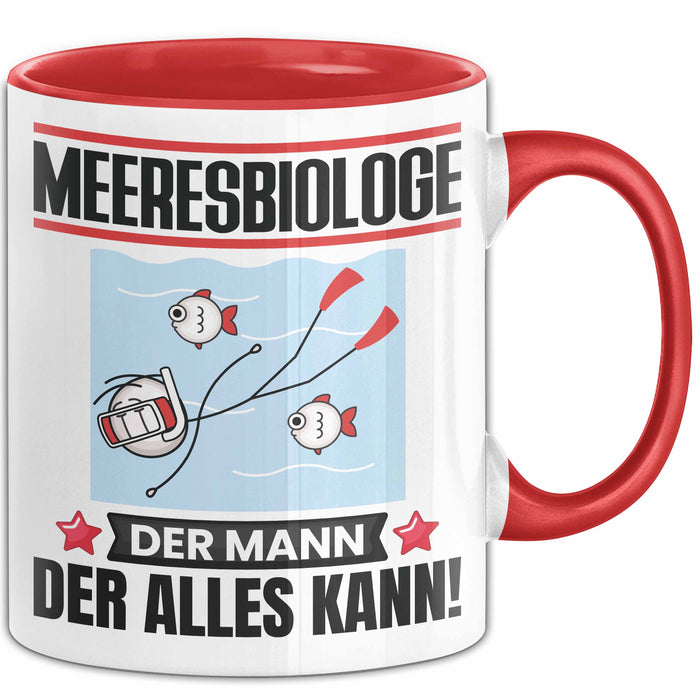 Meeresbiologe Tasse Geschenk für Meeresbiologe Der Mann Der Alles Kann Geschenkidee zum Geburtstag Rot Trendation